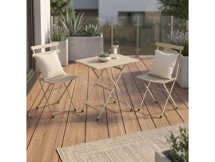 emu Arc en Ciel Gartenmöbel-Set S (2 Plätze) Tisch 70x50cm Taupe