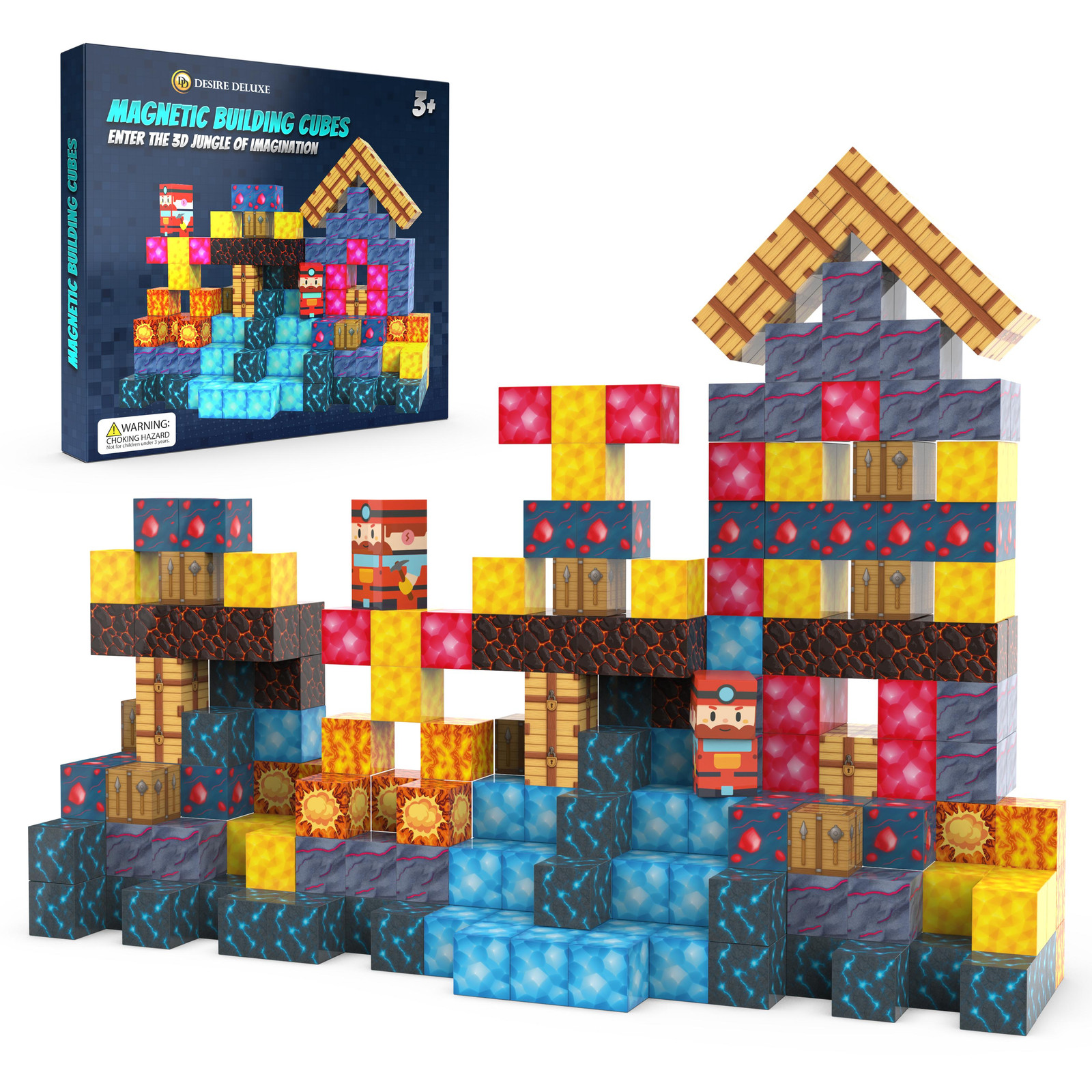 Desire Deluxe Magnetische Bouwblokken voor Kinderen, 87 stuks, 3D STEM- en Montessori Constructiespeelgoed