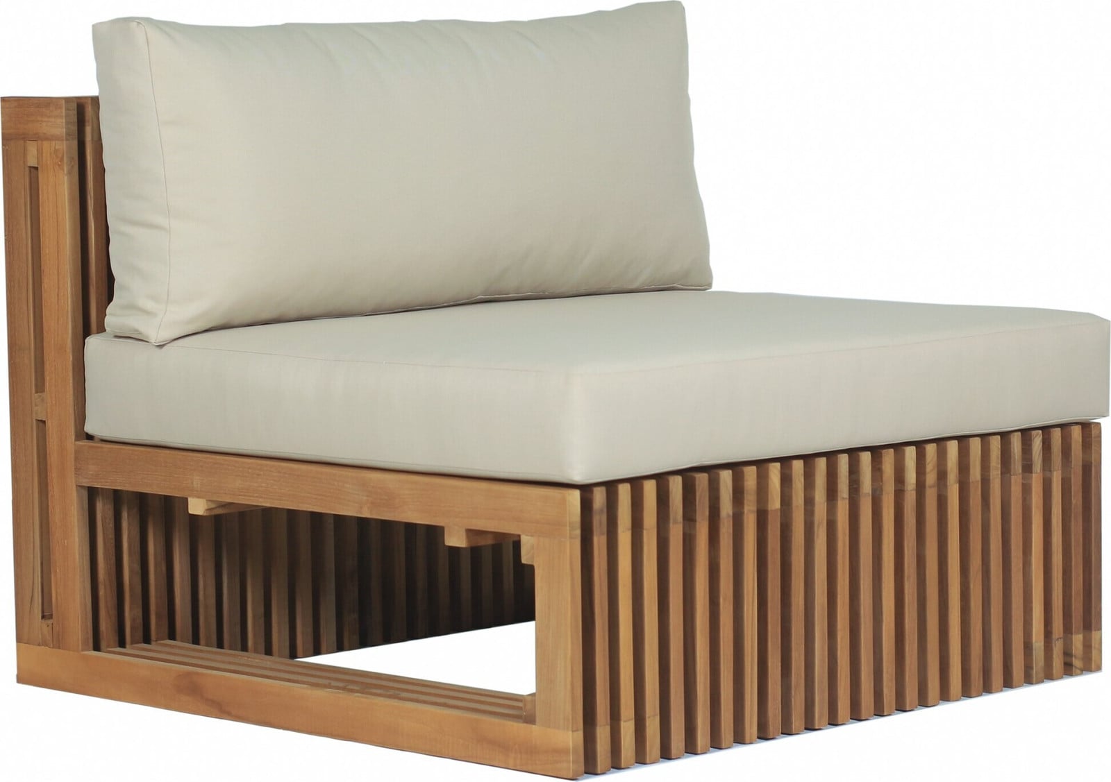 Teako Design Loungestoel Loppio van massief teakhout met zitkussen