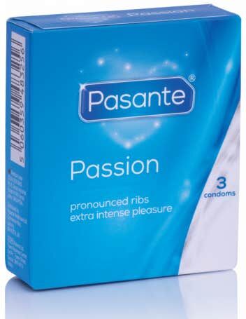 PASANTE Pack Preservativos Passion Ribbed 3 uds