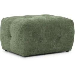 POLSTERHOCKER Kozy im Bumpy-Design aus weichem Grün Chenille-Stoff