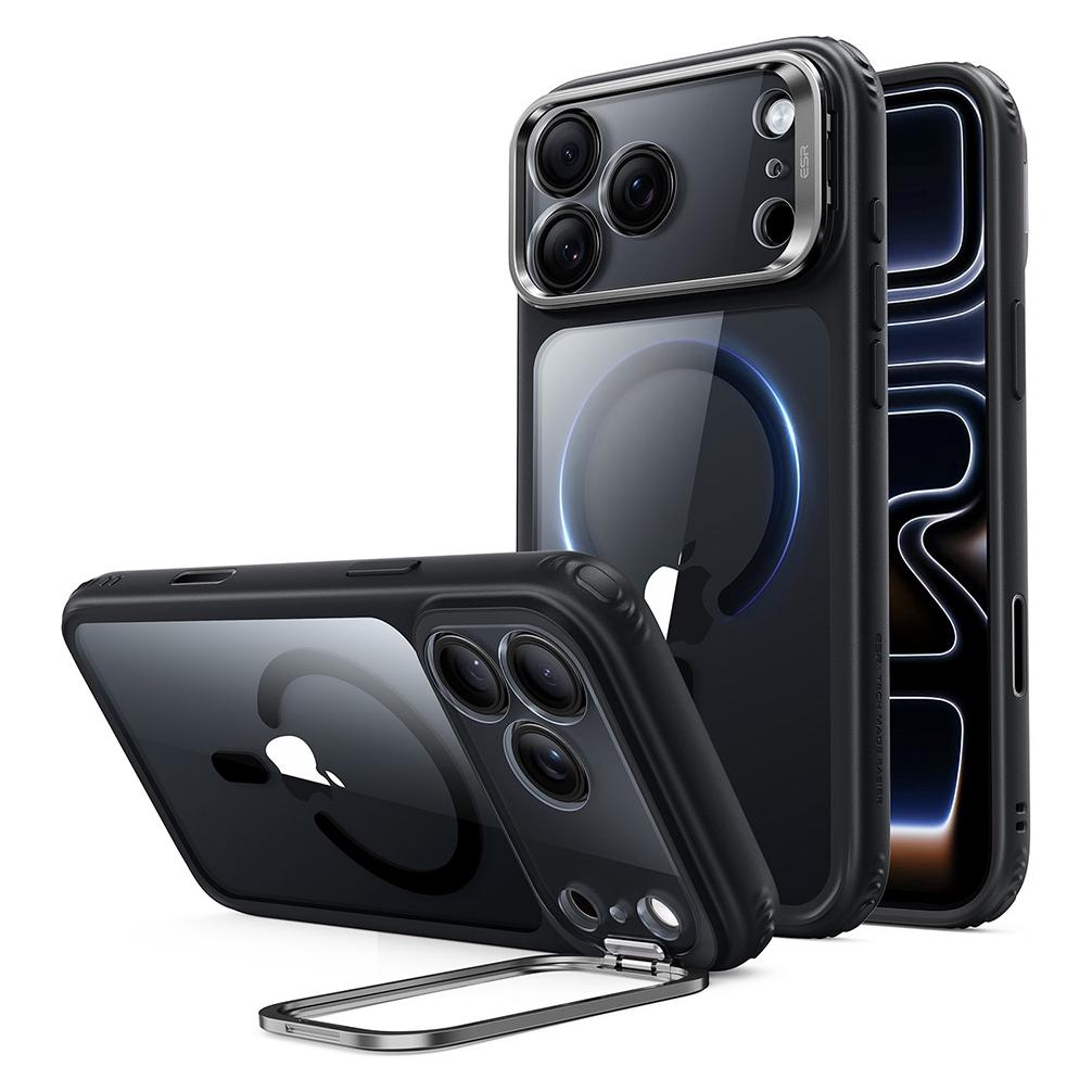 ESR - Classic Hybrid HaloLock Stash Stand - iPhone 18 Pro / iPhone 17 Pro - Clear Black (Apple iPhone 17 Pro, Apple iPhone 18 Pro) (4894240303429)