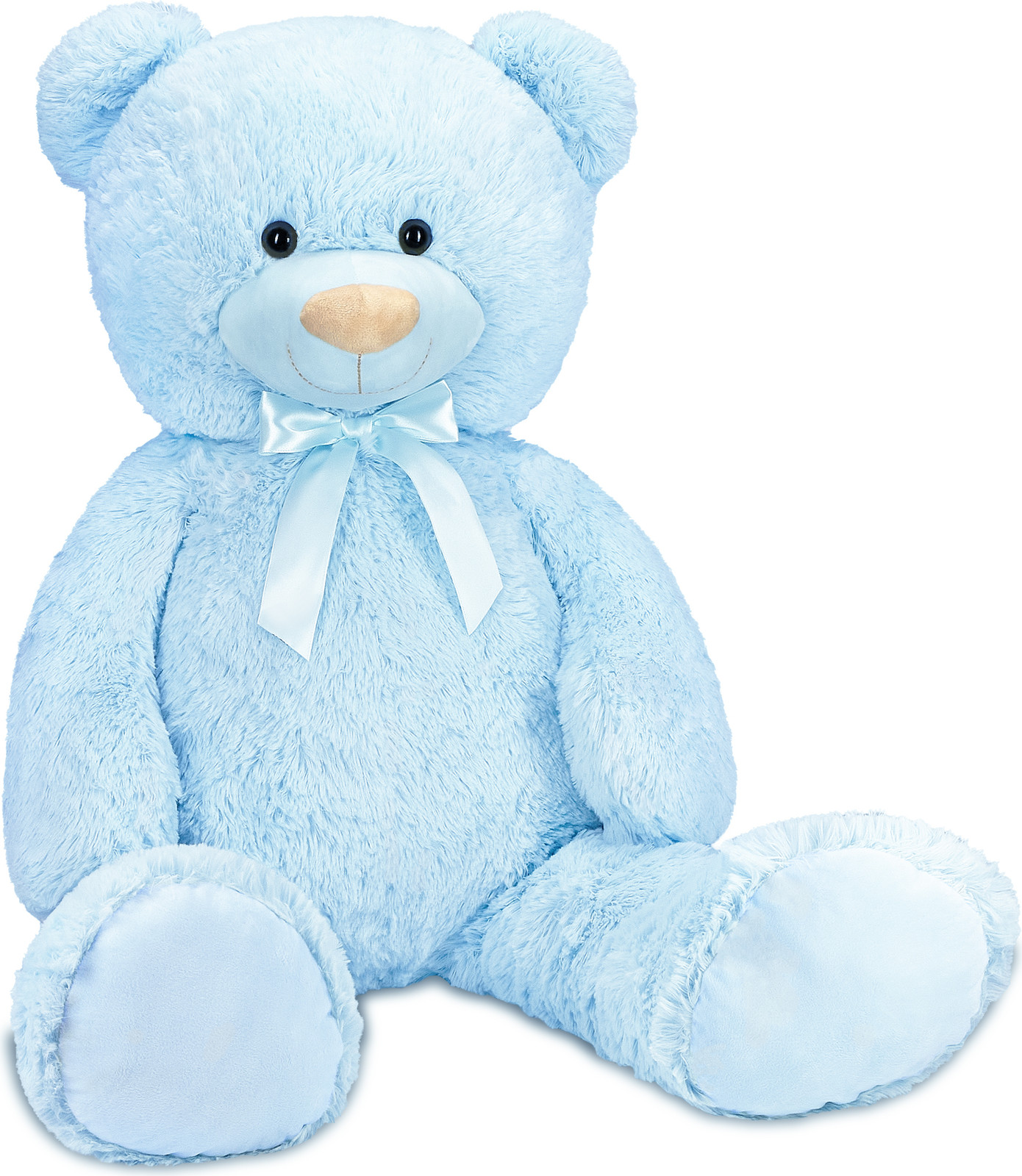 Brubaker XXL Knuffelbeer Blauw - Grote Pluchen Knuffel met Strik - 100 cm