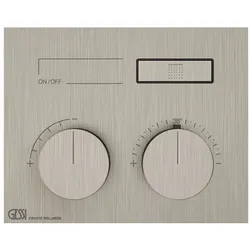 Gessi HI-FI, Fertigmontageset Unterputz-Thermostat mit Tasten-Bedienung mit 1 Ausgang, 63002149, Farbe: Finox Optik