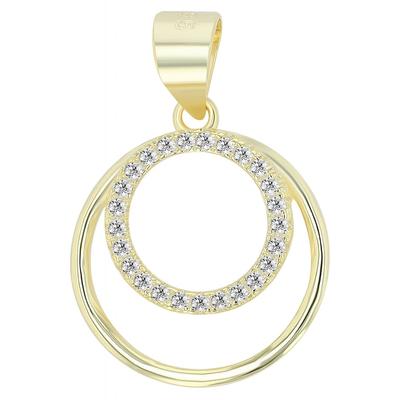Kettenanhänger ADELIA´S "stylischer Schmuck Anhänger aus 925 Sterling Silber", gold, Schmuckanhänger, Damen, Silber 925 (Sterlingsilber), Kettenanhänger