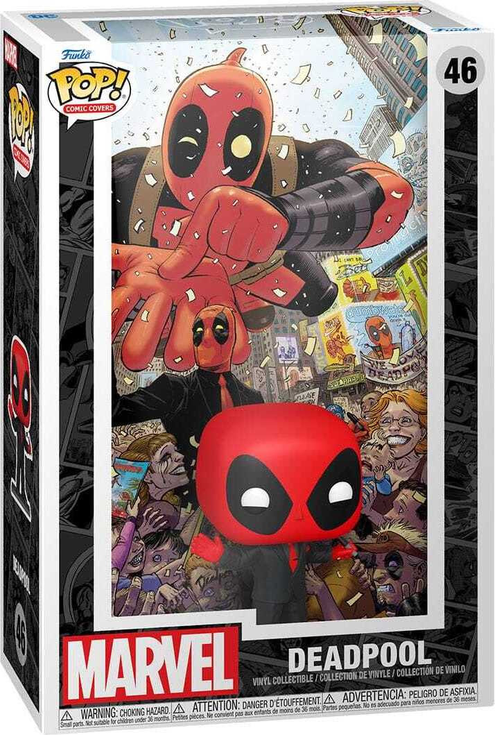 Funko Pop! Comic Covers Marvel Deadpool in zwart pak nummer 46