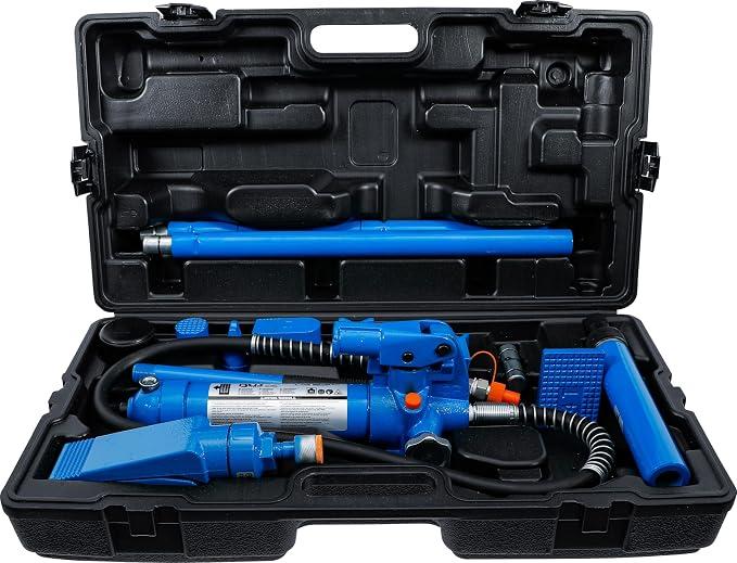 1688 | Karosserie-Richt-Satz | hydraulisch | 4 t | für Kfz-Karosserien | zum Drücken, Klemmen und Spreizen | Hydraulikpumpe 350 mm | Pressweite 75 mm | Kunststoffkoffer