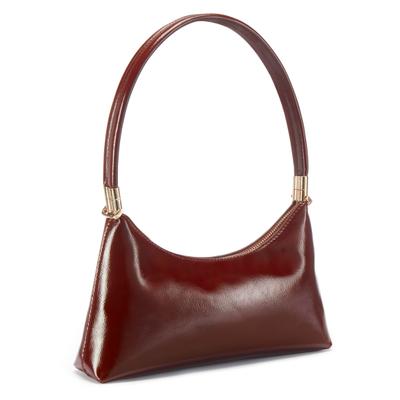 Handtasche VIVANCE "Minibag, Umhängetasche, Henkeltasche, Crossbody Bag", Damen, Gr. B/H/T: 27cm x 16cm x 6cm, braun (rot), Lederimitat, leicht glänzend, unifarben, Taschen Handtasche, NEU Handtasche Damen zum Umhängen aus glänzendem Material VEGAN