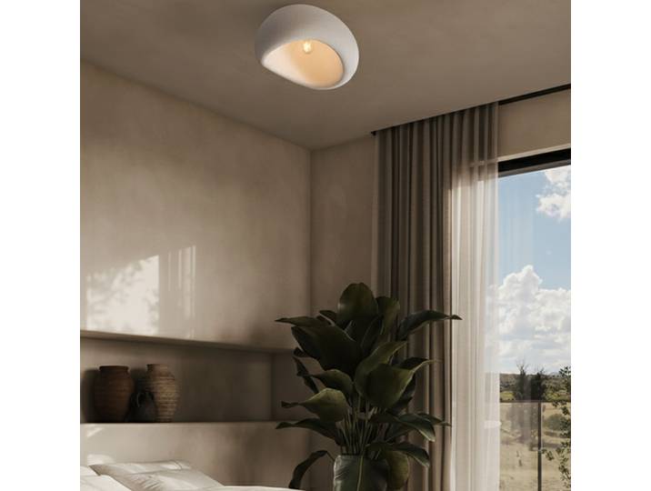 Natuurlijke plafondlamp Aere wit 50cm Lyora - 109308
