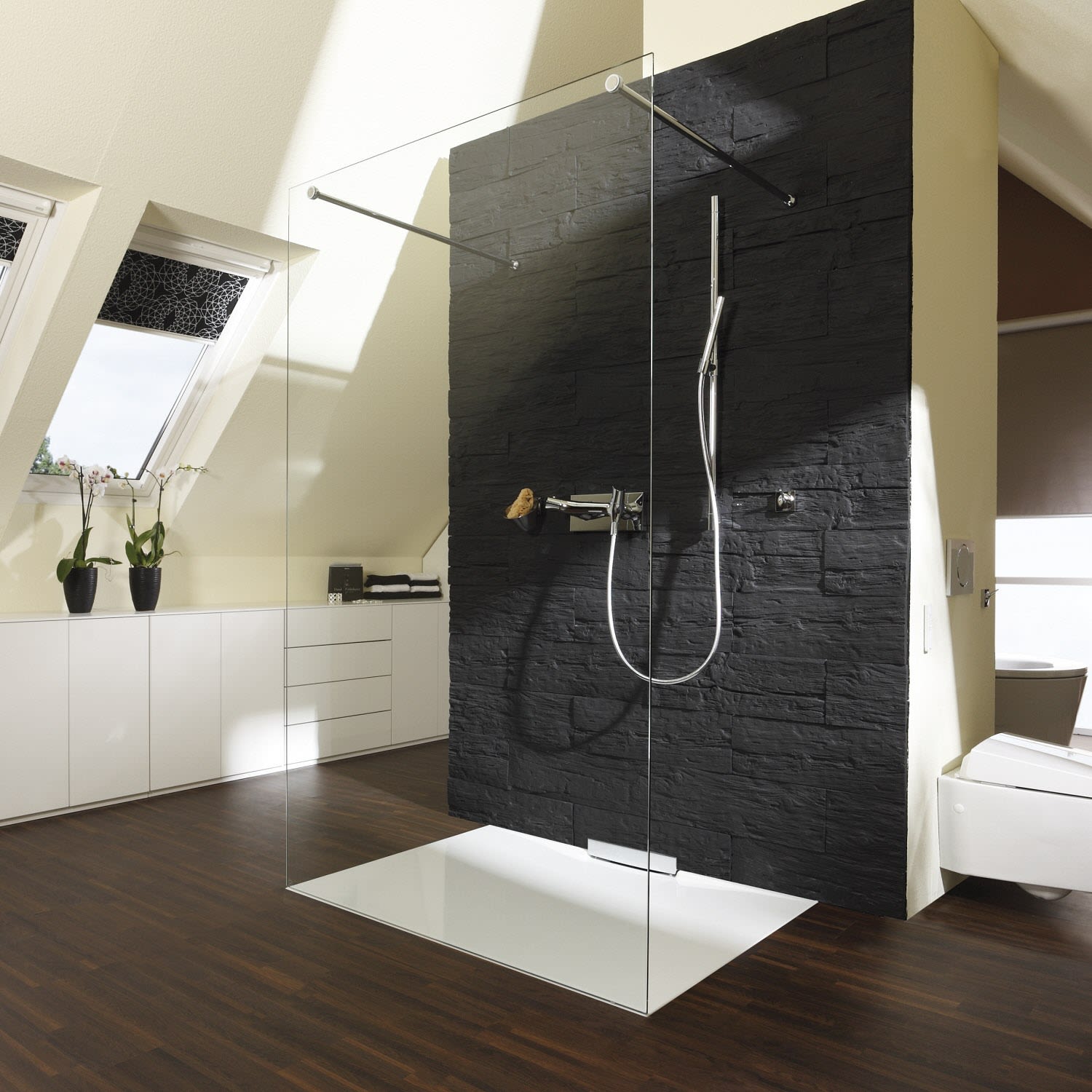 Sprinz Inloop Walk-In freistehende Scheibe, Breite bis 120 cm