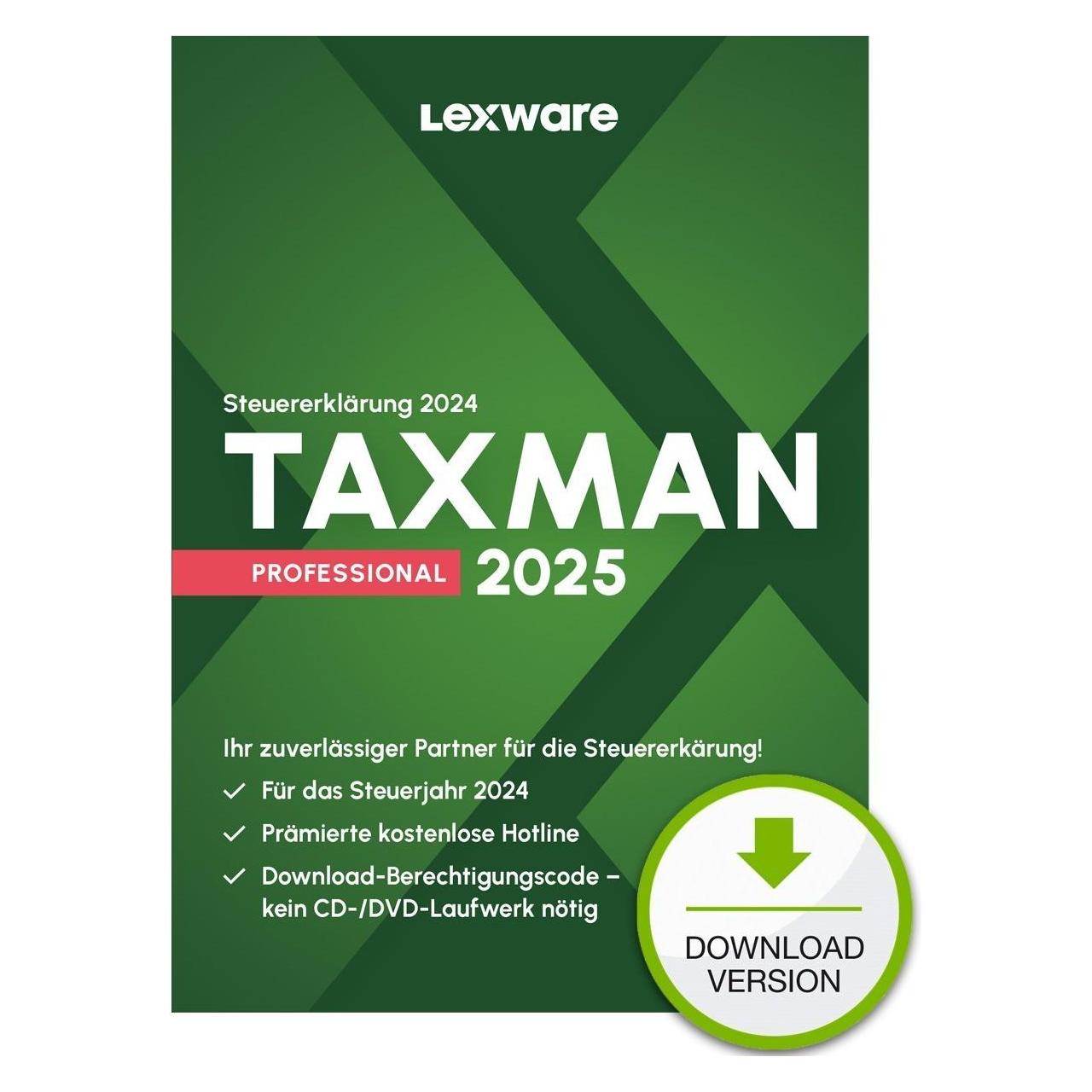 Lexware TAXMAN professional 2025 (1 User, 12 Monate, unbegrenzt) (18832-2013)