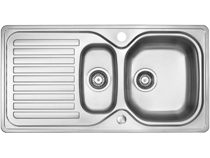 Einbauwaschbecken KOCHSTATION, silber (edelstahl seidenmatt), B:96cm, Waschtische, Einbauwaschbecken