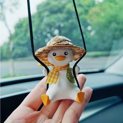 Uplift Essentials Cute Swing Duck Car Rearview Mirror Pendant style K