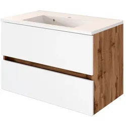Held-Möbel Waschtischunterschrank Lucca Dekor Weiß 80 cm