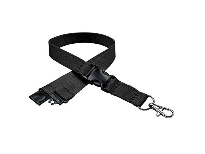 linie zwo ®, 250er Pack Schlüsselbänder 20 mm, easy going Haken, Sicherheitsverschluss, Schiebeschnalle, Schwarz