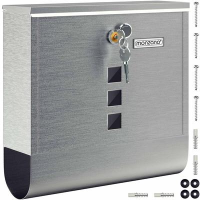 MONZANA® Briefkasten Zeitungsfach 2 Schlüssel Sichtfenster