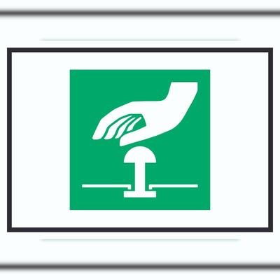 HB-Druck Not-Halt-Knopf Symbol A0 Rückseite selbstklebend Schild