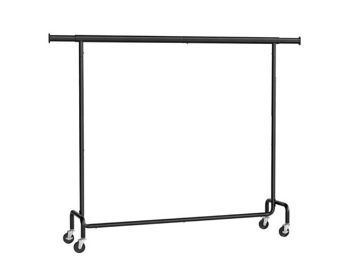 Portant à Vêtements - SONGMICS - Roulettes - Extensible - Charge Lourde 110 kg - Métal Chromé Noir