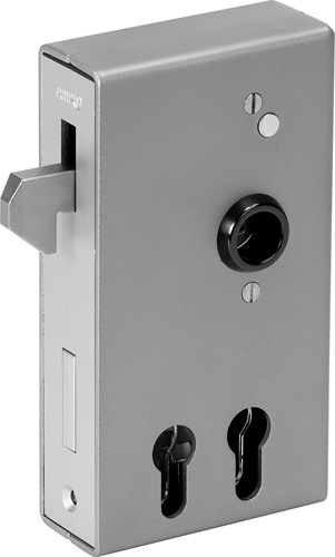 AMF Schiebetor-Schlosskasten 140SD-40ZW für zwei Profilzylinder, blank 16212