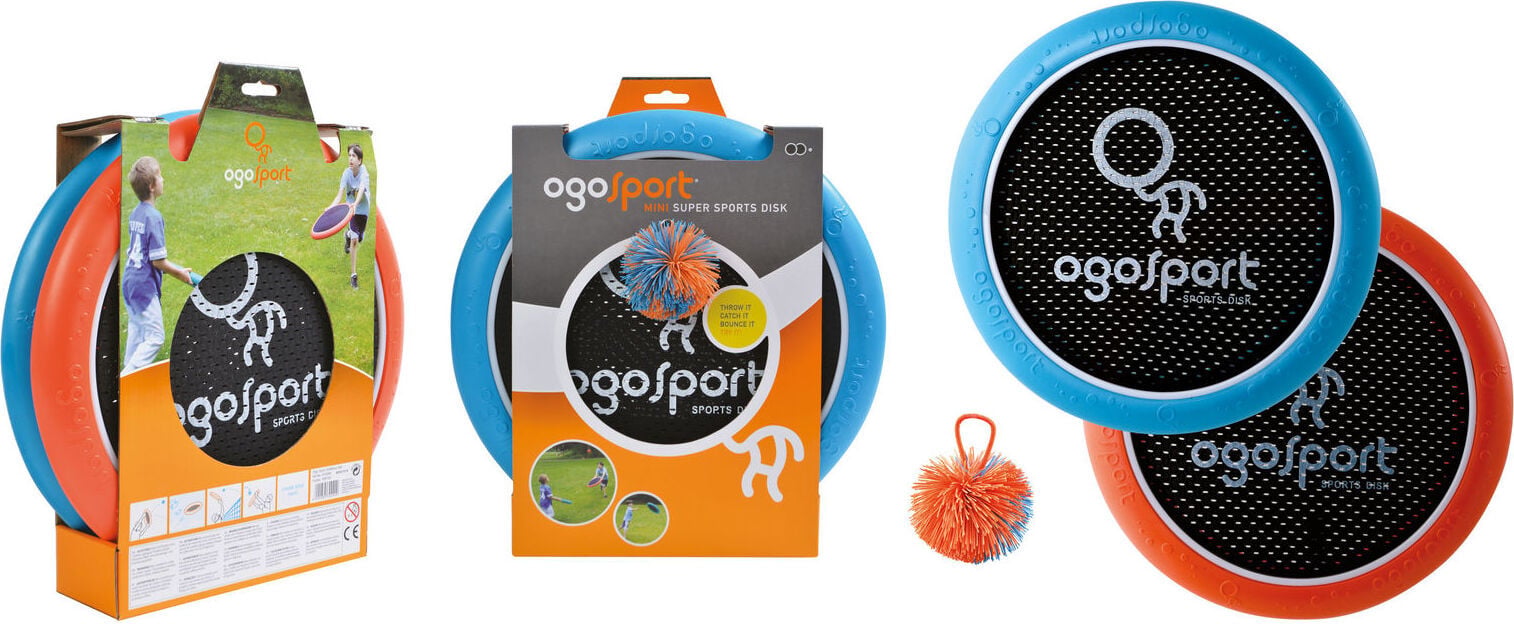 Schildkroet Funsport OGOSPORT Set met 2 Ogo Softdiscs (oranje en blauw) en 1 OGO bal