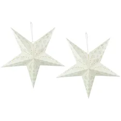 2er Set LED Weihnachten Stern Weihnachtslampe Fenster Dekolicht weiß Schnee Flocke gold, D 60 cm