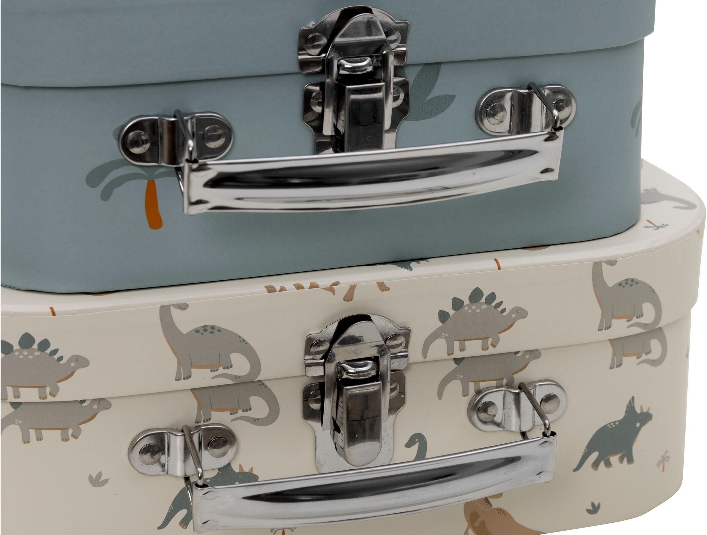 Kinderkoffer JOLLEIN "2er Set Roarsome", Kinder, grün (beige, grün), Kunststoff, Koffer Kinderkoffer beige, grün Einheitsgröße
