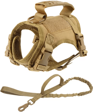 Inspire Picks Tactical Escape Proof Cat Harness With Control Handle brown Set