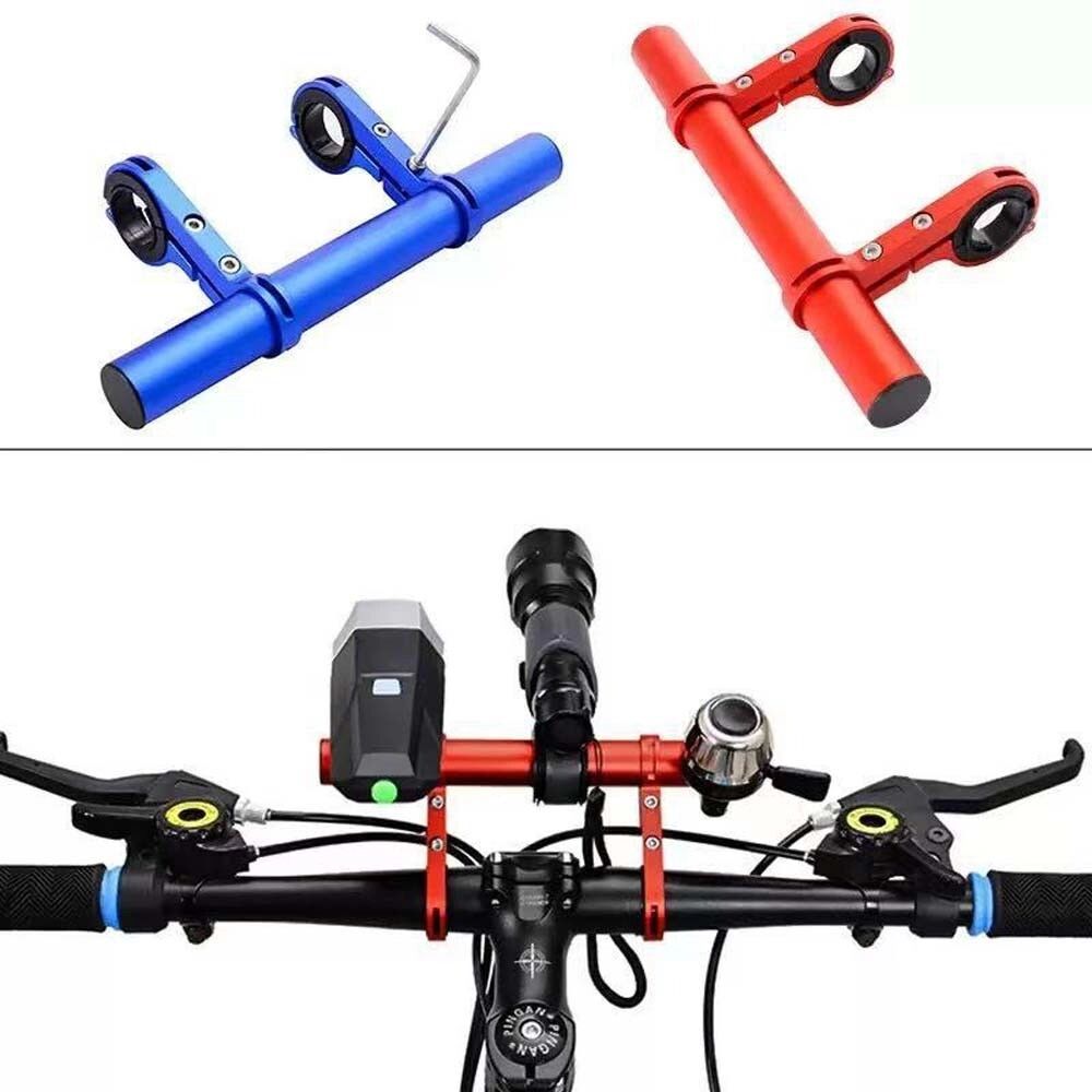 INF 10cm Aluminiumlegierung Fahrrad Lenker Extender Halterung Set - Tacho, Licht & mehr Blau