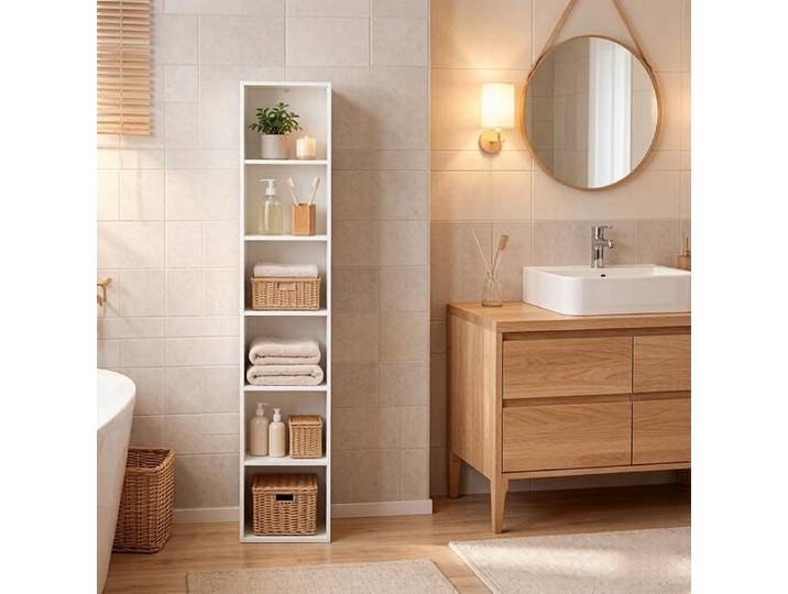 Étagère cubique - 6 compartiments - Blanc - MDF & panneaux de particules - Imperméable & anti-rayures