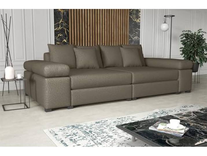 Fun Möbel Big Sofa Couchgarnitur Megasofa Riesensofa Arezzo in Stoff Now or Never (Milchkaffee)