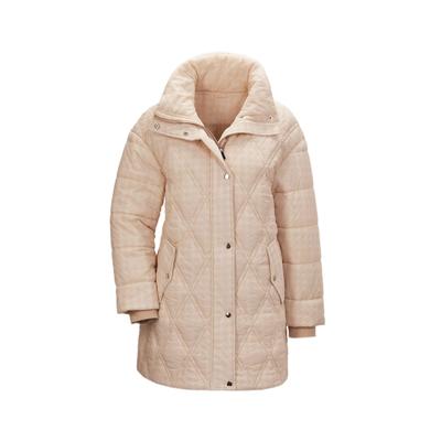 Steppjacke GOLDNER "Steppjacke mit hübschem Flock-Druck", Damen, Gr. 44, beige, Obermaterial: 100% Polyamid PA., Rippe, Jacken Steppjacke, Ohne