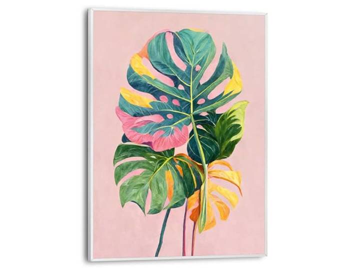 REINDERS Gerahmtes Bild, Colourful Leafs, Wohnzimmer, Poster, Wanddeko, Room Decor, MDF, Mehrfarbig, 40 x 30