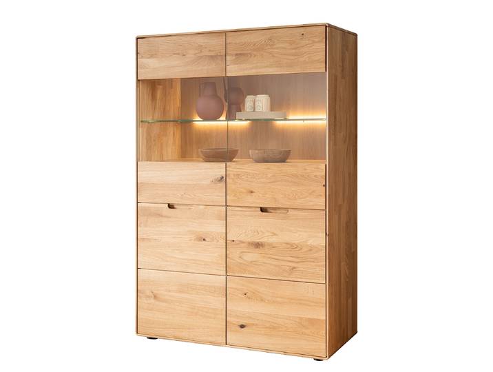 Massives Highboard 100 x 145 x 40cm Holz/Braun