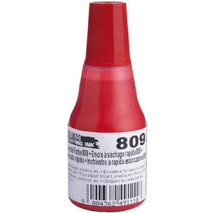 Colop Stempelfarbe 809 Premium, lösemittelbasiert, rot, für Schaumstoff- und Filzkissen, schnelltrocknend, 25 ml