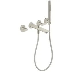 hansgrohe Axor Citterio C Wannen-3-Loch-Armatur 49480800 ohne Struktur, Edelstahl Optik, Unterputz, Wandmontage