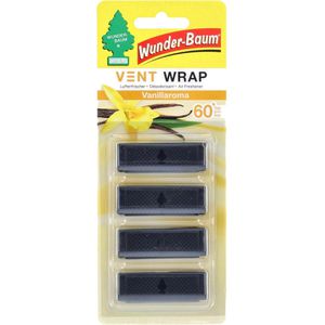 Wunderbaum Autoduft Vent Wrap, Vanilla, 4 Stück, bis zu 240 Tage Duft, für den Lüftungsschlitz