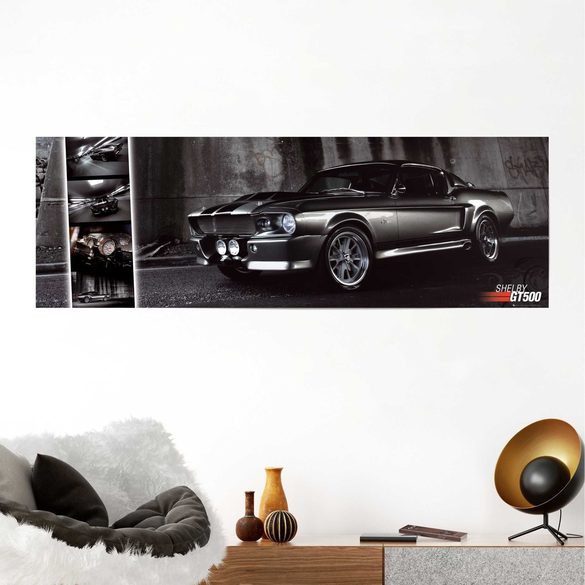 Reinders! Poster REINDERS "Ford Easton Mustang GT500", schwarz (farbe bild(er): schwarz), B:158cm H:53cm, Papier, Bilder, Poster farbe bild(er): schwarz B/H/T: 158cm x 53cm, 1 Stk.