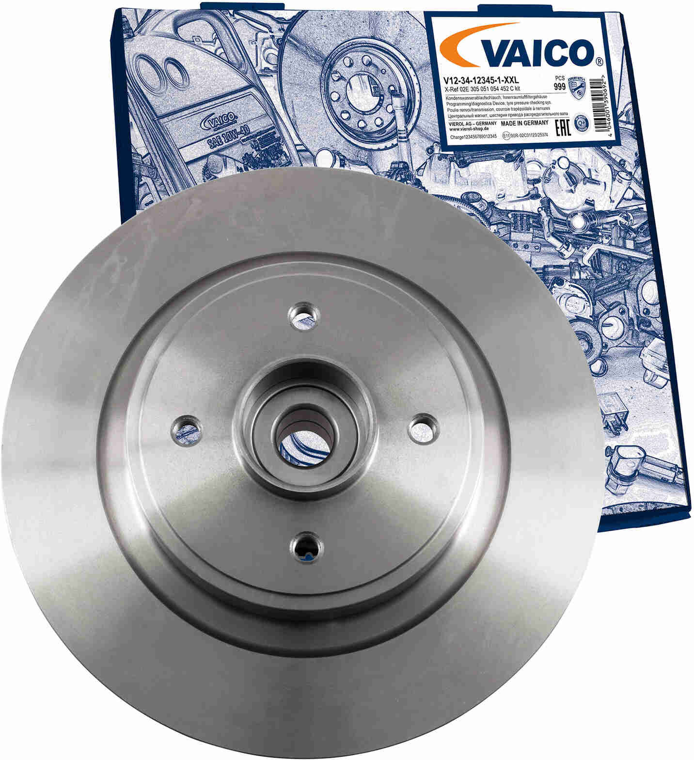 Vaico Bremsscheibe Original Qualität V4640007 Hinterachse Voll 274mm 11mm Für Renault Dacia