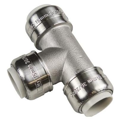 Roth Quickpush Tee 18 mm, Rustfri (T-Verbindung) (10596373)