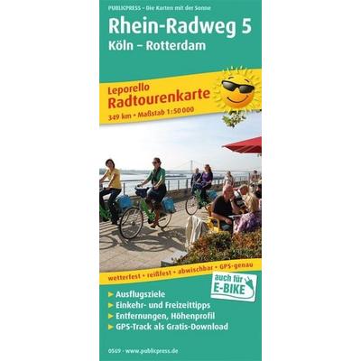 Publicpress Leporello Radtourenkarte Rhein-Radweg 5, Köln, Rotterdam 1:50.000, Sonstige von , KOMPASS Freytag & Berndt, 978-3-89920-569-5