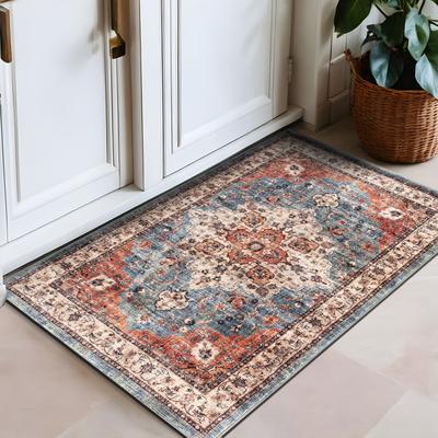 World Rug Gallery Traditional Distressed Washable Non-Slip Area Rug