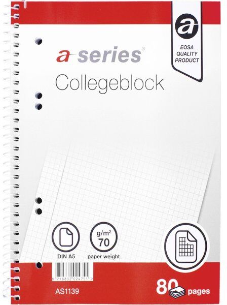 A-Series Kollegieblok   A5   Kvadreret