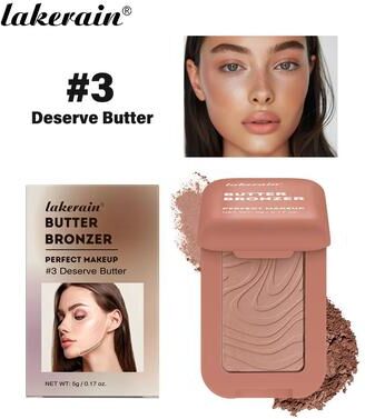 Inspired Finds SoftBloom Butter Blush Powder Waterproof Matte Blush Powder For Natural Single Color Cheek Blush butter Cup Soft Peach Pink