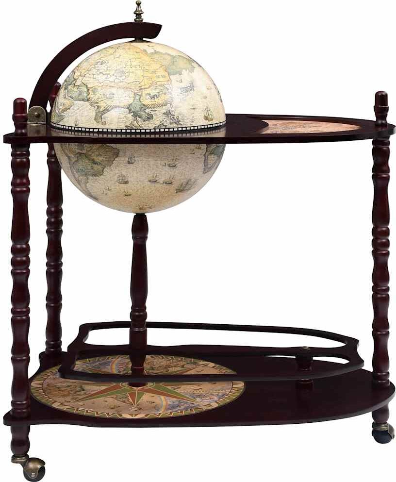 vidaXL Support de vin autoportant globe Bois d'eucalyptus Vert