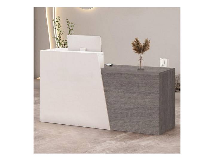 LuxusKollektion Empfangstheke Empfangstheke Kassentisch 230×42×100cm White + Dark Gray Left (1-St)