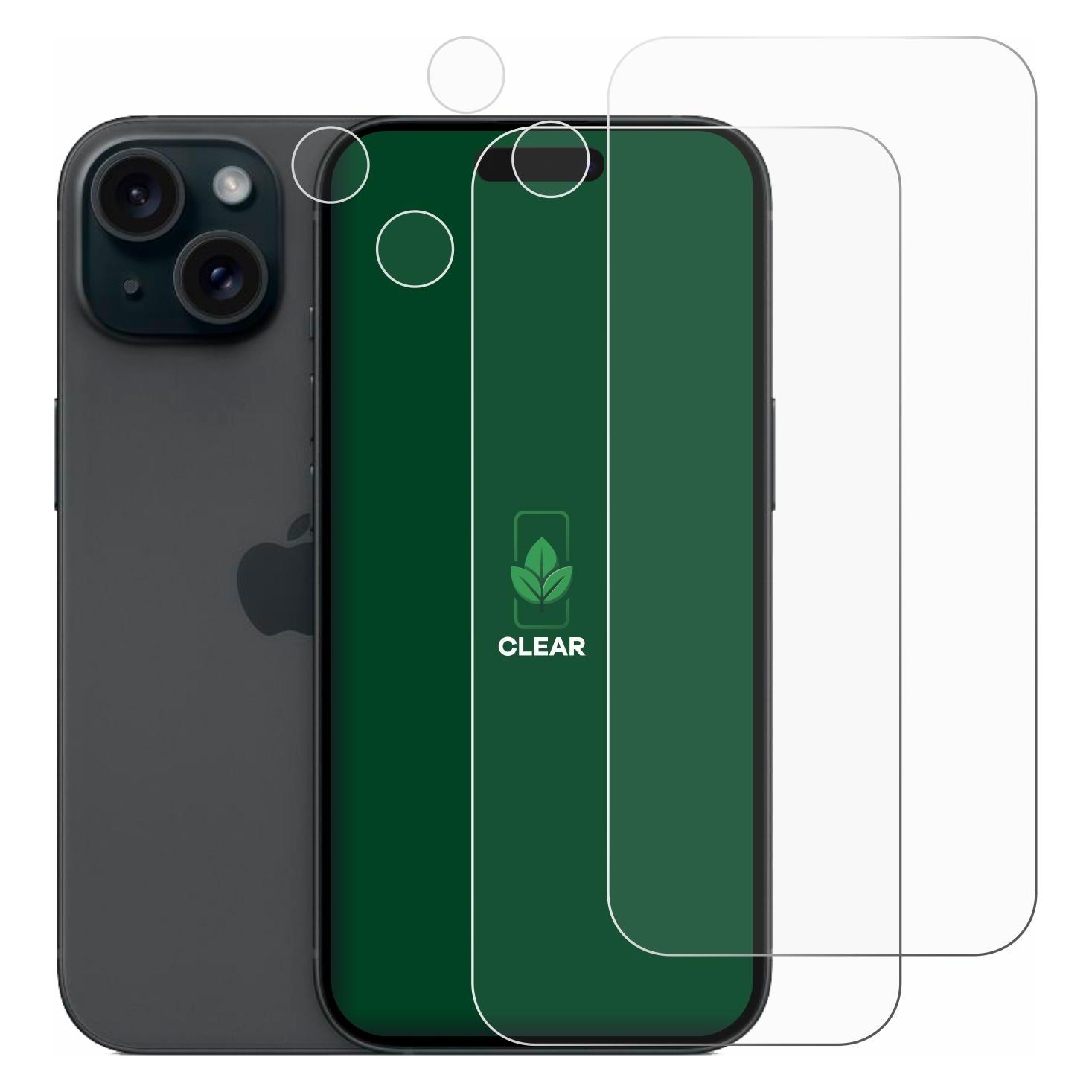 ScreenLeaf Schutzfolie für Apple iPhone 15 (Display+Kamera) Displayschutz Display Schutz Folie Klar (Apple iPhone 15) (6150803)