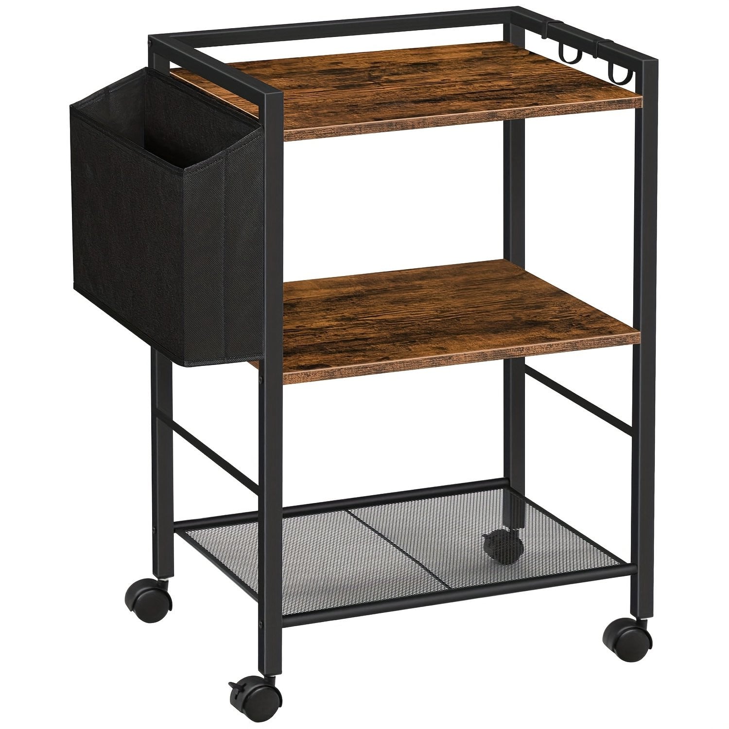 Mura Bijzettafel Opberg Standaard Trolley Zwart B: 103 cm, D: 40 cm, H: 80,5 cm