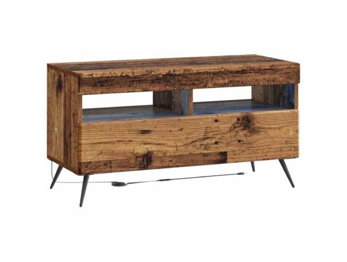 GKHPYURE TV-Schrank mit LED, aus Holz, Farbe Holz, 1 Stück Modernes Design, nur für den Innenbereich, Montage erforderlich, Gewicht 14,49 kg
