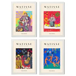 POSTER Set mit 4 Matisse Events A3 Weißer Rahmen