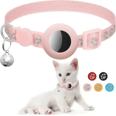 Inspire Picks GlowTrack AirTag Cat Collar Reflective Breakaway Collar With Bell & Secure AirTag Holder 7